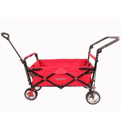 FUXTEC Bollerwagen FX-CT700 Mit UV-geschütztem Sonnendach Und Zusätzlichem Schiebegriff ROT 4 FUXTEC Bollerwagen FX-CT700 Mit UV-geschütztem Sonnendach Und Zusätzlichem Schiebegriff ROT – Bild 2