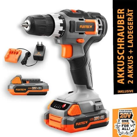 FUXTEC 20V Akkuschrauber FX-E1BS20 SET Mit 2 X Akku 2Ah, 1 X Ladegerät 1A 3 FUXTEC 20V Akkuschrauber FX-E1BS20 SET Mit 2 X Akku 2Ah, 1 X Ladegerät 1A