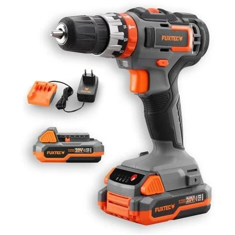 FUXTEC 20V Akku Schlagbohrschrauber FX-E1SBS20 SET Mit 2 X Akku 2Ah, 1 X Ladegerät 1A 3 FUXTEC 20V Akku Schlagbohrschrauber FX-E1SBS20 SET Mit 2 X Akku 2Ah, 1 X Ladegerät 1A