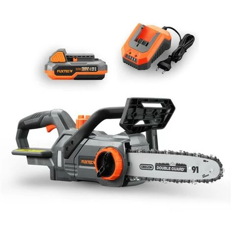 FUXTEC 20V Akku Kettensäge FX-E1KS20 SET 2 Mit 1 X Akku 2Ah, 1 X Ladegerät 2,4A 3 FUXTEC 20V Akku Kettensäge FX-E1KS20 SET 2 Mit 1 X Akku 2Ah, 1 X Ladegerät 2,4A