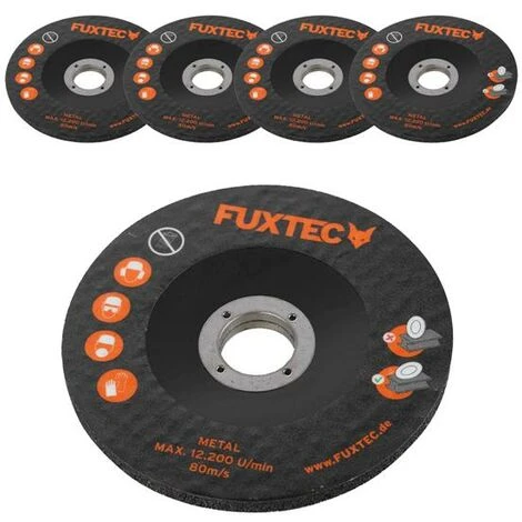 FUXTEC 5er Set 115mm Schruppscheiben Für 20V Akku Winkelschleifer FX-E1WS20 3 FUXTEC 5er Set 115mm Schruppscheiben Für 20V Akku Winkelschleifer FX-E1WS20