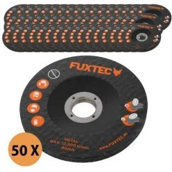FUXTEC 50er Set 115mm Trennscheiben Für Metall, Stahl Und INOX Für 20V Akku Winkelschleifer FX-E1WS20